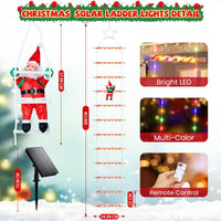 1 x RAW Customer Returns KOOPER Outdoor Christmas Lights, 300 cm Christmas Decoration Solar Ladder Lights with Santa Claus and Remote Controls, 8 Modes Solar Fairy Lights Outdoor, IP65 Waterproof Christmas Decoration Solar Lamps - RRP €30.24