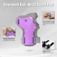 1 x RAW Customer Returns LANOVAGEAR Protections Set for Children 2-8 Years Adjustable Knee Pads, Elbow Pads and Wrist Guards for Bicycles, Skateboards, Scooters, Skating, Rock Climbing Purple, S  - RRP €18.99