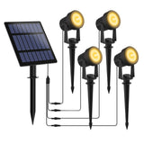 1 x RAW Customer Returns T-SUNUS 3W Solar Garden Lights, Solar Garden Spotlights IP65 Waterproof Landscape Lighting Automatic ON OFF Wall Lighting with 4 Warm White Lamps - RRP €45.99