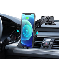 1 x RAW Customer Returns Car phone holder with charging function, Smart Sense Qi 15W Fast Wireless Charger Car Inductive Charging Automatic Induction Car Charger Car Suction Cup for iPhone 12 13 14 Pro - RRP €27.53