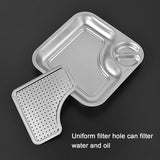 1 x Brand New Hivexagon 2 Pcs Fried Food Dip Plates Dipping Plates with Removable Oil Water Strainer Drainage Tray Made of 304 Stainless Steel Taste Better and Eat Healthier for Party and Picnic 24 24 cm - RRP €20.4