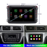 1 x RAW Customer Returns Kovanda car radio for VW Golf 5 6 Touran Tiguan Skoda Caddy 8 inch double din radio with Bluetooth hands-free system and navigation DAB IPS screen 2G 32G USB Bluetooth WiFi - RRP €201.67