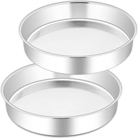 1 x RAW Customer Returns Joyfair Baking Pan Set of 2, Stainless Steel Round Cake Pan, Healthy Non-Toxic, Easy to Clean Dishwasher Safe - 25cm - RRP €19.12