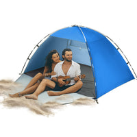 1 x RAW Customer Returns Forceatt beach tent, portable extra light beach tent, sun protection beach, for 3-4 people, with UV protection 50 , easy installation, for family, beach, garden, camping - RRP €34.27