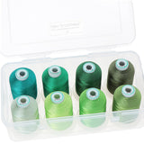 1 x RAW Customer Returns New brothread - 15 Options - 8 Snap Spools of 1000m each Polyester Machine Embroidery Thread with Plastic Storage Box for Embroidery and Quilting - Different Green - RRP €17.99