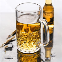 1 x RAW Customer Returns Frcctre 6 Pack 16oz Glass Beer Mug Large Beer Glasses with Handle and Stainless Steel Straws, Lead Free Crystal Drinking Glasses Water Cups for Beer Juice Drinks Bar - RRP €26.99