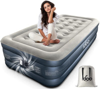 1 x RAW Customer Returns iDOO Inflatable Mattress, Inflatable Bed with Built-in Inflation Pump. Quick Inflation Deflation in Just 3 Minutes. for Home, Travel Camping. Measurements 190x99x46cm. Maximum Weight 250Kg Single  - RRP €84.98