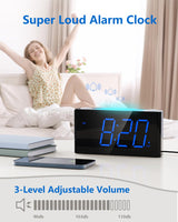 1 x RAW Customer Returns Loud Digital Alarm Clock, Large LED Display, 7-Color Night Light, Dimmer, 2 USB Charging Ports, 12 24 H, Power Socket, Battery Backup for Heavy Sleepers Kids Teens Boys Girls Seniors - RRP €24.99