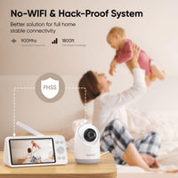 1 x RAW Customer Returns bonoch baby monitor with camera, local storage playback, 1080p HD camera display, baby monitor camera with audio 7800mAh, 1800ft, motion noise detection, hack-proof, additional 110 lens - RRP €196.63