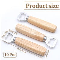 2 x Brand New Cisolen Pack of 10 Bottle Opener Bottle Opener Wood Cap Opener Portable Wooden Handle Bottle Opener Beer Opener for Wedding Party Bar Home Gift for Men - RRP €40.8