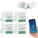 1 x RAW Customer Returns 4 PCS CNBINGO Smart Module Light Switch, Fits Behind Rocker Wall Switch, Mini DIY WiFi Switch, Compatible with Alexa Echo, Google Assistant, Support 2-Way, Neutral Wire Required - RRP €29.99