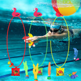 6 x Brand New BARVERE 33 Pieces Diving Rings for Kids Set, Pool Toys with Diving Rings Gemstones Storage Bag, Diving Toys for Boys Girls - RRP €120.96