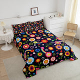 1 x RAW Customer Returns Floral Bedding 135 x 200 Rainbow Peace Sign Comforter Set for Girls Adults Women 60s 70s Groovy Vintage Garden Botanical Duvet Cover Halloween Decor Disco Hippie Indie Room Decor - RRP €47.55