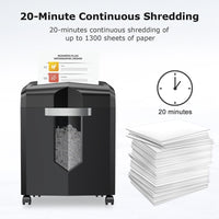 1 x RAW Customer Returns Bonsaii 12 Sheet Paper Shredder, Cross Cut Paper Shredder, P-4 Level Shredder for Office, 16L Trash Can, Office Paper Shredder with Wheels C266-A  - RRP €70.58