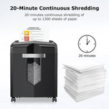 1 x RAW Customer Returns Bonsaii 12 Sheet Paper Shredder, Cross Cut Paper Shredder, P-4 Level Shredder for Office, 16L Trash Can, Office Paper Shredder with Wheels C266-A  - RRP €70.58