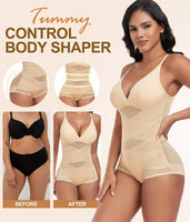 1 x RAW Customer Returns Niwicee Body Women Shaping Body Thong Sculpting Corset Tummy Control Tank Top Jumpsuit Figure-Shaping Body Shaper With Adjustable Straps-Beige-M - RRP €31.99