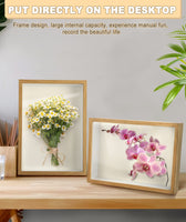 1 x RAW Customer Returns 3D picture frame 23 x 32 cm, picture frame deep 6 cm for objects up to 6 cm, deep frame with transparent glass frame object frame for wall hanging or desktop original wood color  - RRP €20.99