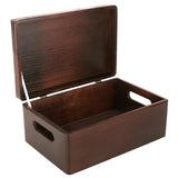 1 x RAW Customer Returns Creative Deco Brown Large Wooden Box 30 x 20 x 14 cm Lid and Handles Storage Box Container Toys Document Box Tools Perfect for Decoupage and Decorating - RRP €26.88