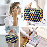 1 x RAW Customer Returns Toiletry Bag for Women Portable Cosmetic Bag Large Toiletries Organizer Wash Bag Kit Girls Makeup Travel Pouch Cosmetic Bag Floral, Duck - RRP €32.4