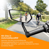 1 x RAW Customer Returns Arkham bicycle mirror, HD real glass extra large mirror surface, bicycle mirror for left handlebar 15-20mm, bicycle rear view mirror for e-bike handlebar end universal left 1 piece  - RRP €19.98