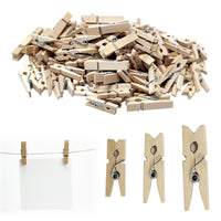 5 x Brand New Mini wooden clips, small wooden clips, mini clips for pictures, mini wooden clothespins, 150 pieces mini wooden clothespins, mini wooden clips, small wooden clips for photo paper, 2.5 3 3.5cm - RRP €102.0