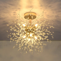 1 x RAW Customer Returns Rayofly Modern Crystal Ceiling Light, Fireworks Crystal Chandelier, 8-Light Golden Ceiling Lights, Dimmable Pendant Light, Crystal Lamp for Living Room, Bedroom, Dining Room, Kitchen, Hallway - RRP €69.99