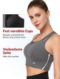 1 x RAW Customer Returns Yvette Sports Bra Hollow-Out Racer Back Strong Support Large Breasts with Front Closure, Grey, L - RRP €33.26