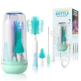 1 x RAW Customer Returns Orzbow Electric Bottle Brush Set Baby,Portable Baby Bottle Brush with UV Sterilizer for Baby Bottles,Milk Frothing,Drinking Straw Brush and Nipple Brush,Baby Bottle Drying Rack,Green - RRP €23.99