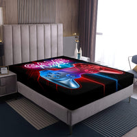 1 x RAW Customer Returns Game Theme Pattern Fitted Sheet 140x200cm Modern Game Fitted Sheet for Children Boys Men Bedroom Decorative Box Spring Bed Bed Sheet Video Game Controller Action Buttons Colorful Print - RRP €23.27