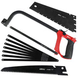 1 x RAW Customer Returns AIRAJ Metal Saw Set, Hacksaws with 9 Replaceable Blades, 250MM Branch Saw, 300MM Metal Saw and 330 Hand Saw, for Metal, Wood, Steel, PVC Pipe, Frozen Meat, Hacksaw and Plastic - RRP €23.35