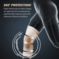 1 x RAW Customer Returns POWERLIX Knee Support for Men Women, Knee Brace, Compression Bandage, Support for Arthritis, Joint Pain, Ligament Injuries, Meniscus Tear, Beige, L - RRP €16.99