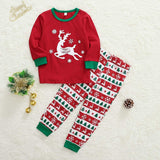 1 x RAW Customer Returns Zoerea Christmas Pajamas Family Matching Reindeer Pattern Long Sleeve Top and Pants Sleepwear Autumn Winter Pajamas Set for Couple Women Men Children Red, XXL-Women - RRP €33.99