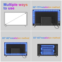 2 x RAW Customer Returns LED Strip 5m, USB LED lighting backlight TV for 65 to 75 inch HDTV, TV screen, PC monitor, decoration, party, controllable with app, LED TV backlight sync with music - RRP €17.56