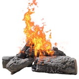 4 x Brand New Grandhom Gas Fireplace Logs, 4 Large Ceramic Fire Logs for Propane Fireplace Insert, Decorative Fake Log Set for Indoor Outdoor Gas Ethanol Fireplace and Fire Pit Charcoal, 27cm - RRP €159.96