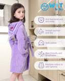 1 x RAW Customer Returns WYTbaby Bathrobe Children s Hoodie Blanket 100 Cotton Pockets Soft and Absorbent Children s Bathrobe Girls Boys Purple - RRP €28.22