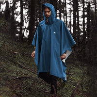 1 x RAW Customer Returns Anyoo Raincoat with Hood Rain Poncho Reusable Multipurpose Packable Shelter Ground Sheet Ideal for Outdoor Camping Fishing Survival, Sea Blue, One Size - RRP €20.16