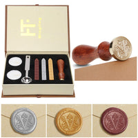 1 x RAW Customer Returns PUQU Sealing Wax Set, Vintage Initial Letters A-Z Alphabet Badge Sealing Stamp Kit Wax Set Personalized Gift Box - RRP €22.18