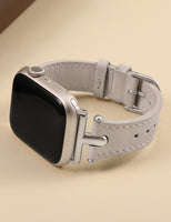 1 x RAW Customer Returns Wearlizer Leather Strap Compatible with Apple Watch Strap 41mm 38mm 40mm Women, Genuine Leather Strap with T-Shape Metal Buckle for iWatch Straps SE Series 9 8 7 6 5 4 3 2 1, Polar Star Polar Star - RRP €25.2