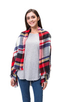 1 x Brand New Lemef Elegant Women s Warm Tartan Blanket Scarf Large Stunning Shawl Tartan Stole - RRP €24.0