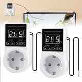 1 x RAW Customer Returns Pack of 2 temperature controllers, 230v thermostat socket with sensor, electronic thermostat with timer, digital temperature controller for greenhouse, aquarium, terrarium reptiles - RRP €20.4