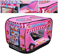 1 x RAW Customer Returns deAO Playhouse Children s Tent Tent with Pop Up Design Auto Assemble Quick Assembly Recreational Activities Indoor Outdoor Recreation Area Ice Cream Parlor, Ice Cream Truck  - RRP €33.99