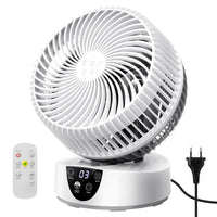 1 x RAW Customer Returns Air Circulation Table Fan, 3 Speeds, 4 Modes, 9H Timer, Quiet Electric Oscillating Table Fans Turbofan Silent for Bedroom White  - RRP €50.41