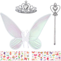 1 x Brand New Fairy wings white Halloween carnival fairy wings adult children elf wings butterfly wings adult glitter fairy wings costume women fairy wings 60 48CM  - RRP €13.86