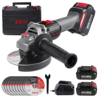 1 x RAW Customer Returns ZKH Cordless Angle Grinder 125 mm, 20V Angle Grinder with 2x 4.0Ah Batteries, 8500rpm Brushless Motor Cutting Grinder, 10 Cutting Discs for Grinding, Cutting and Polishing - RRP €137.7