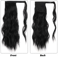 2 x Brand New Darryy Ponytail Hairpiece, 55 cm Ponytail Extension, Ponytail Hairpiece, Real Hair, Ponytail Extensions Black  - RRP €23.78