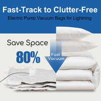 1 x RAW Customer Returns Vacuum Clothes Bags with Electric Pump, Pack of 8 2 jumbo, 2 large, 2 medium, 2 small , Vacuum Duvet Bags for Blankets, Duvet, Pillows, Quilts, Travel, Removals - RRP €35.99