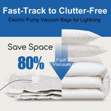 1 x RAW Customer Returns Vacbird Vacuum Bags for Clothes with Electric Air Pump, 12 Pack 4 Large, 4 Medium, 4 Small , Can Be Stored in VacuumBlankets, Pillows, Travel, Sheets, Stuffed Animals - RRP €35.4