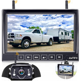 1 x RAW Customer Returns Rear View Camera Motorhome Wireless HD 1080P 7 DVR Touch Key Monitor Set Split Screen 4 Channels for Truck Caravan AMTIFO A7 - RRP €100.84