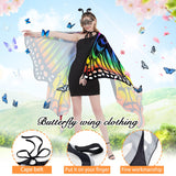 1 x RAW Customer Returns Pipihome Butterfly Costume Women, Carnival Costume Women, Butterfly Cape Scarf, Carnival Costume with Mask and Headband, Fairy Costume for Cosplay Carnival Halloween Christmas Colourful  - RRP €18.14