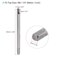 1 x RAW Customer Returns sourcing map M6 1 4 Metric Inch 3 Flutes Broken Stripped Thread Tap Extractor Tap Remover Tool Carbon Steel - RRP €7.55